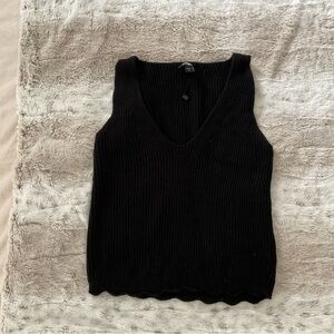 Black Sleeveless Knit Top